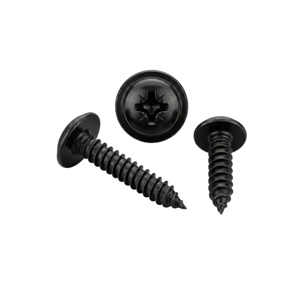 Pozi Flanged Self-Tapping Screws: Black Oxide - Carbon Steel - DIN 7981