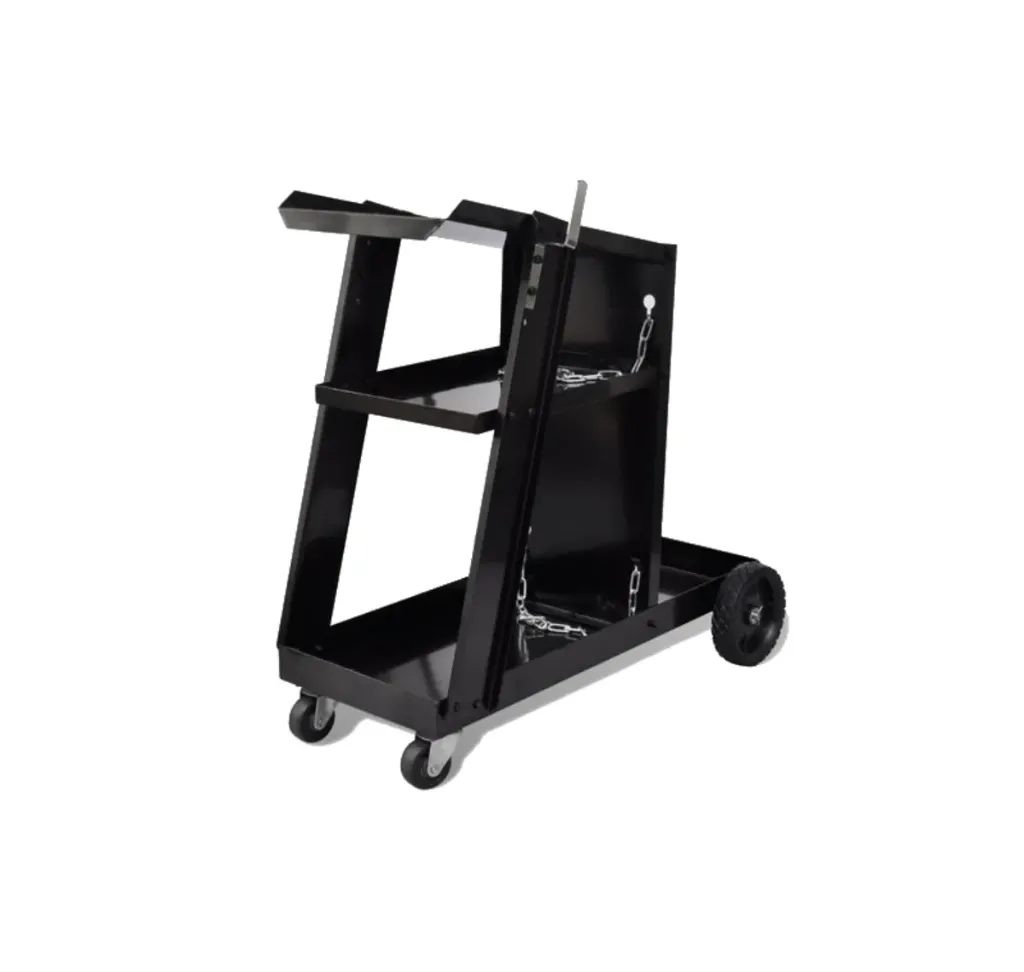 [AVWCORE-WLC-40KG] Welding Cart Black Trolley with 3 Shelves Workshop Organiser