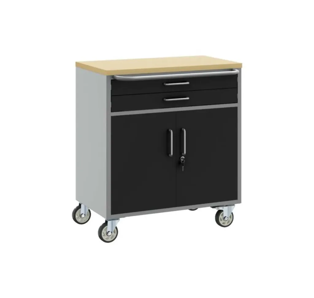 [AVWCORE-MWB-100KG-2D] Mobile Industrial Workshop Bench – 100kg Capacity Workstation with Security Drawer & Shelf (with 2 drawers)